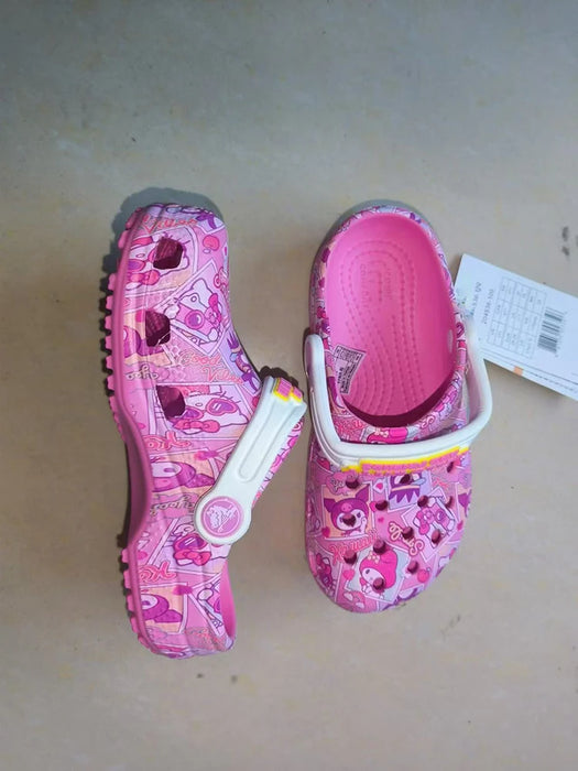 Pantofole per bambini Kuromi Melody Summer Girls Cartoon bambini all'aperto pantofole antiscivolo con suola morbida sandali con punta avvolgente regalo per ragazza