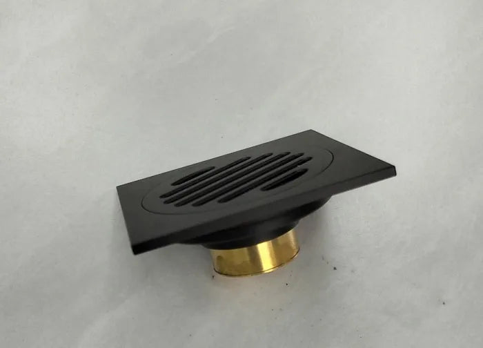 Ottone opaco nero stile quadrato rolse oro Scolapiatti per pavimenti oro Scarico per rifiuti Bagno nichel spazzolato Scarico per doccia DR087