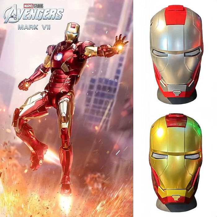 2025 New Iron Man Helmet Mk5 Jarvis Helmet Luminous Manual Opening And Closing Wearable Cool Children'S Cosplay Mask Toy Gift