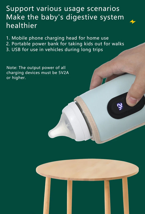 Scaldabiberon per allattamento per bambini, scaldabiberon USB portatile per auto, accessori da viaggio all'aperto portatile all'aperto