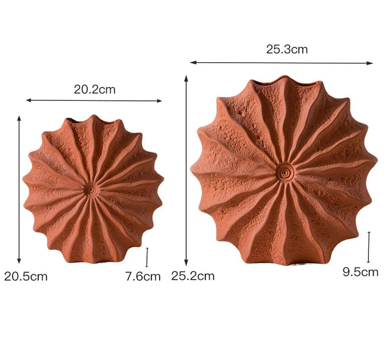 Minimalismo vaso in ceramica a forma di conchiglia vasi floreali idroponici vasi di fiori di conchiglia arancione disposizione dei fiori decorazione della scrivania