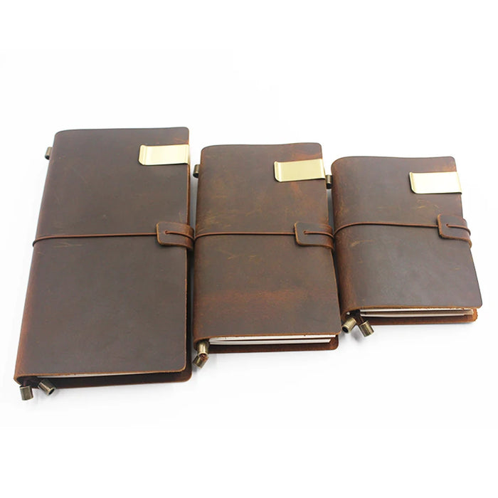 Portapenne per notebook Fromthenon Travelers Clip per penna in pelle retrò in metallo in acciaio inossidabile per diario per notebook Midori Travelers