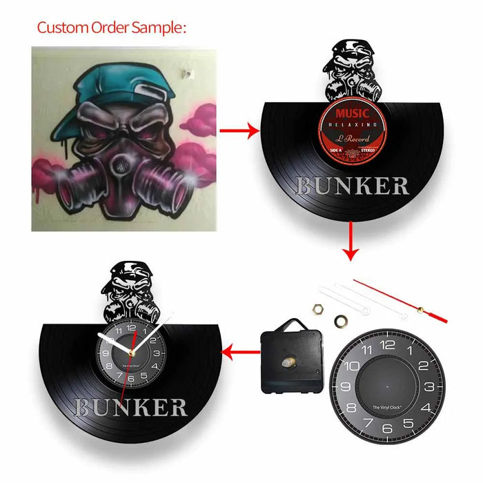 Negozio di riparazione Auto Wall Sign decorativo moderno orologio da parete Auto servizio meccanico officina vinile Record Clock Garage riparatore regalo