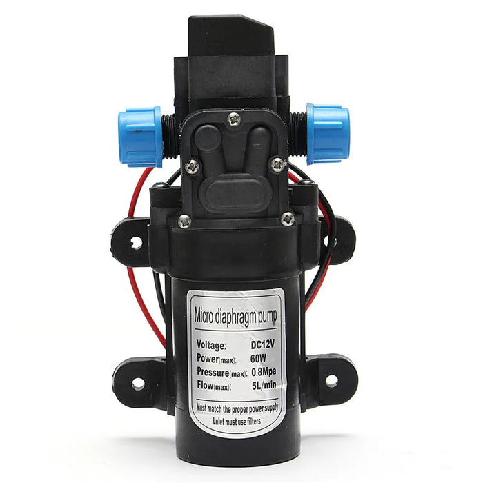 DC 12V 60W 120PSI 5L/MIN Pompa acqua elettrica agricola Nero Micro Membrana ad alta pressione Spruzzatore d'acqua Lavaggio auto 12 V