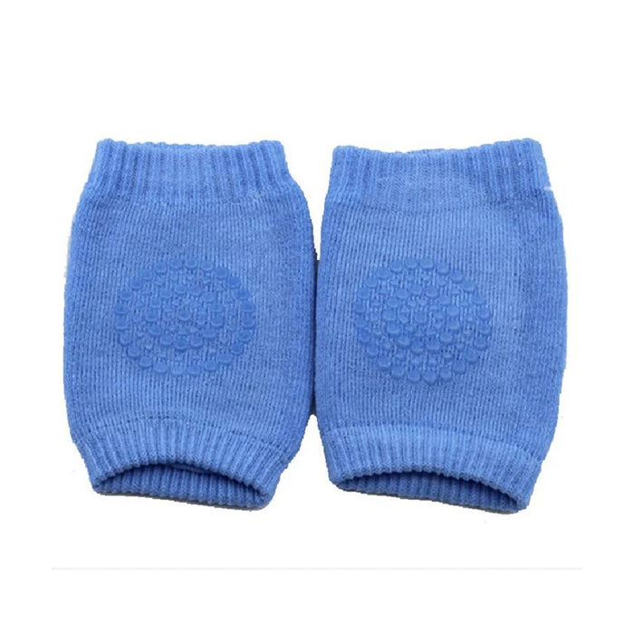 1 paio di ginocchiere per bambini ginocchiere per gattonare in cotone ginocchiere di sicurezza imbottiture per le gambe blu