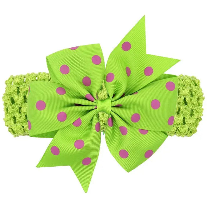 fascia per bambina Accessori per capelli per neonati fiocchi per fascia Copricapo Dot Neonato Regalo per bambini Nastro per neonati Panno per neonato Bowknot