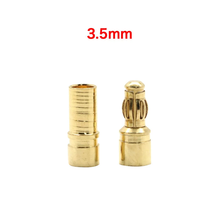20 pz/lotto 2.0mm 3.0mm 3.5mm 4.0mm 5.5mm 6.0mm 8.0MM spina connettore a Banana proiettile oro per tappi batteria ESC Lipo RC (10 paia)