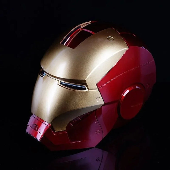 Casco Iron Man MK Jarvis cappa con apertura e chiusura automatica indossabile, cappuccio luminoso deformabile, giocattolo con braccio meccanico