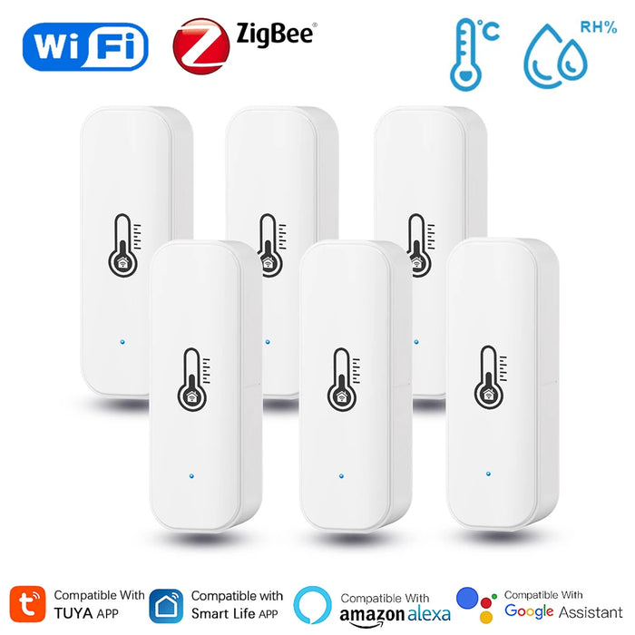 Tuya Smart WiFi Zigbee sensore di temperatura e umidità termometro per interni il monitoraggio dell'igrometro funziona con Alexa Google Home