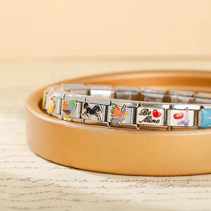 Hapiship originale margherita cavallo amore farfalla mamma cane moto elefante fascino braccialetto adatto creazione di gioielli in acciaio inossidabile DJ003