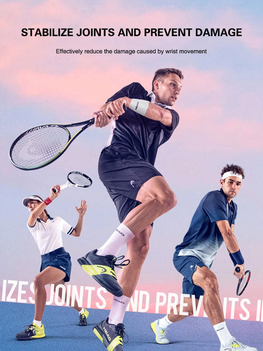 HEAD Tennis Badminton Wristband ricamo Sport Wristband cotone comodo assorbire il sudore che pulisce il polsino antiscivolo
