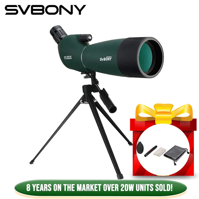 Svbony SV28 Cannocchiale 50/60/70/80mm Zoom potente con treppiede impermeabile, attrezzatura da campeggio, tiro al bersaglio, osservazione degli uccelli