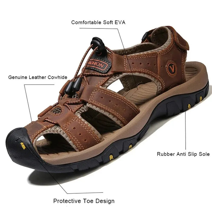Sandali da uomo in vera pelle scarpe da uomo estive scarpe da acqua all'aperto sandali in pelle per uomo