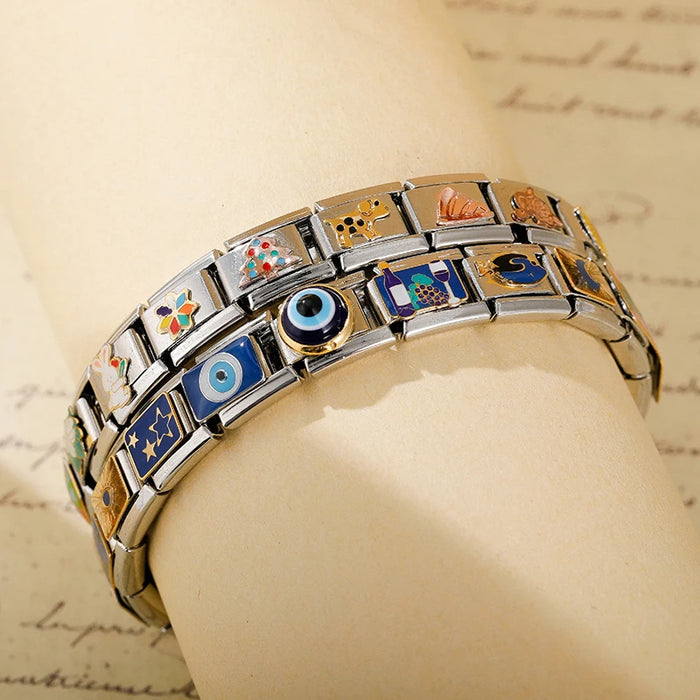 Hapiship originale margherita cavallo amore farfalla mamma cane moto elefante fascino braccialetto adatto creazione di gioielli in acciaio inossidabile DJ003