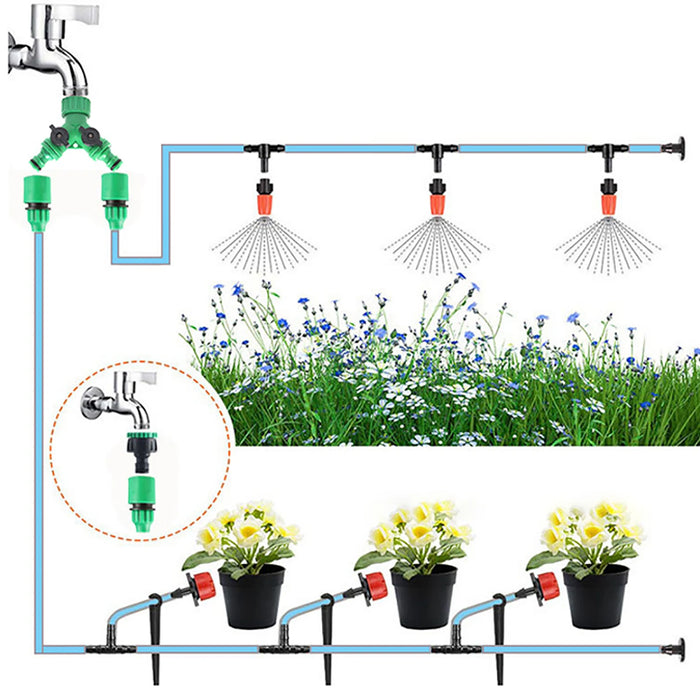 Valvola shunt tipo Y Sistema di irrigazione da giardino Splitter acqua Connettore rapido a forma di Y a 2 vie Adattatore per rubinetto dell'acqua Regolatore dell'acqua