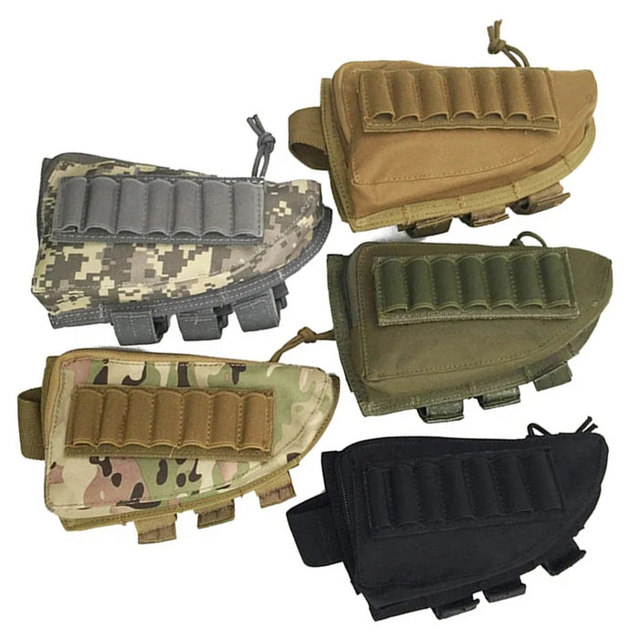 Tattico Muti-funzionale Caccia Cerniera Fucile Buttstock Pack Borsa Guancia Pad Resto Shell Mag Munizioni Pouch Pocket Magazine Bandoliera