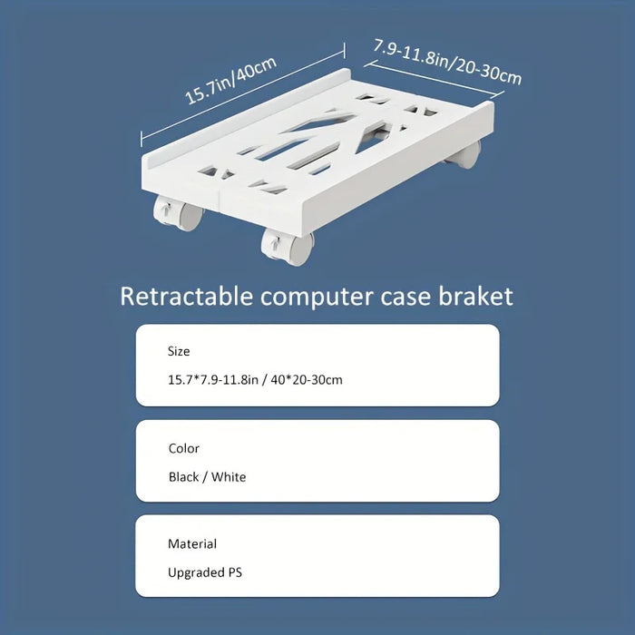 Supporto per CPU Mobile regolabile, supporto per torre per Computer ventilato supporto per torre per PC con 4 ruote piroettanti adatto alla maggior parte dei PC, supporto sotto la scrivania