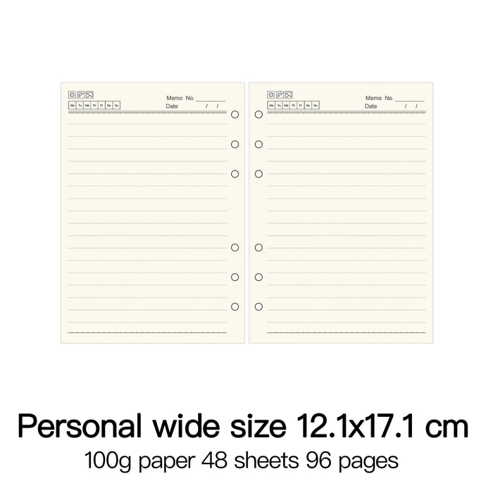 Raccoglitore ad anelli di alta qualità Notebook A5 Personal A6 A7 A8 Dimensioni Inserto Ricariche Sciolto Foglia Spirale Diario Planner Nucleo interno 100g Carta