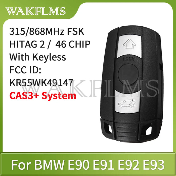 Chiave remota 433 MHz 315 MHz 315LP MHz 868 MHZ per BMW Serie 1 3 5 6 X1 X6 Z4 E60 E70 E71 E91 E92 2004-2015 CAS3 CAS3+