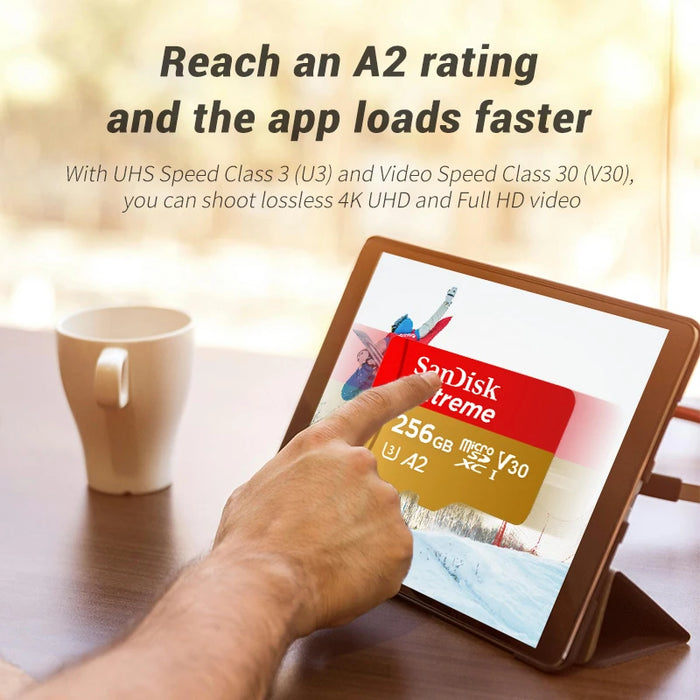 Sandisk Scheda Micro SD Originale Extreme A2 V30 U3 SDXC Flash 32GB 64GB 128GB 256GB Scheda MicroSD 190MB/s Scheda TF per Tablet Telefono