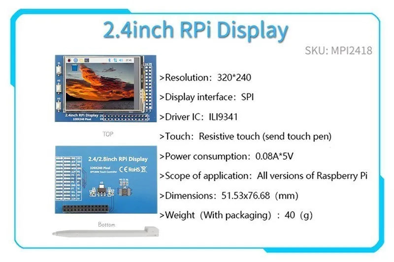Raspberry Pi 3B + 4 B 3.2/3.5/5/7/10.1 Pollici Touch Hdmi Display Lcd modulo Raspberry Pi 2/3 B +/4 Dello Schermo
