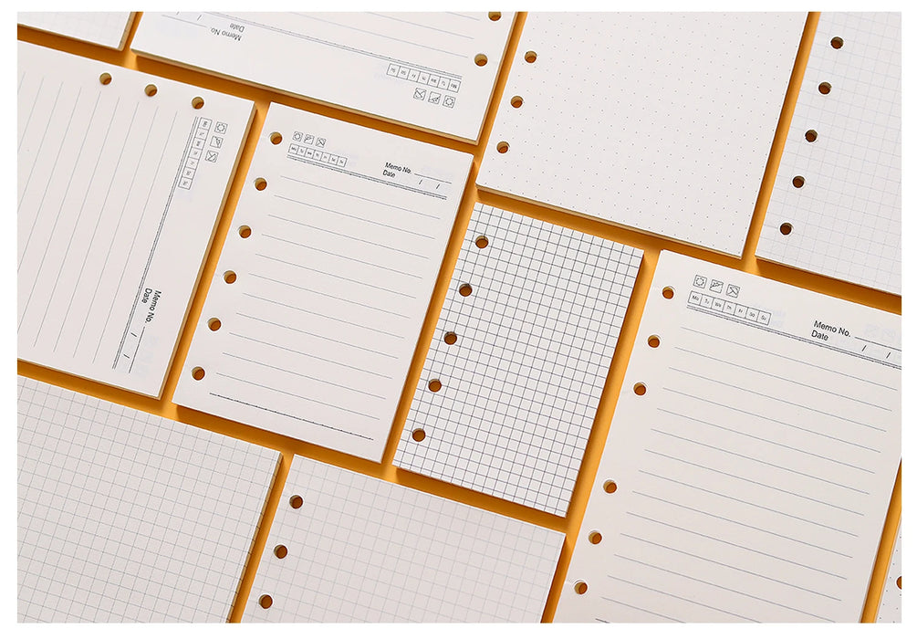 Raccoglitore ad anelli di alta qualità Notebook A5 Personal A6 A7 A8 Dimensioni Inserto Ricariche Sciolto Foglia Spirale Diario Planner Nucleo interno 100g Carta