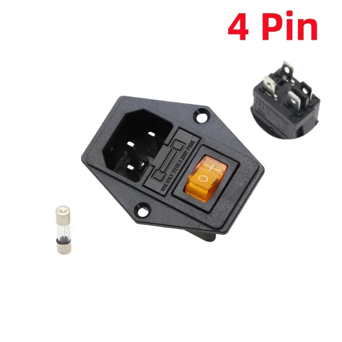 1 Pz AC-01A interruttore a bilanciere di alimentazione con fusibile IEC 3 pin 320 C14 prese di alimentazione interruttori connettore spina 10A 250 V