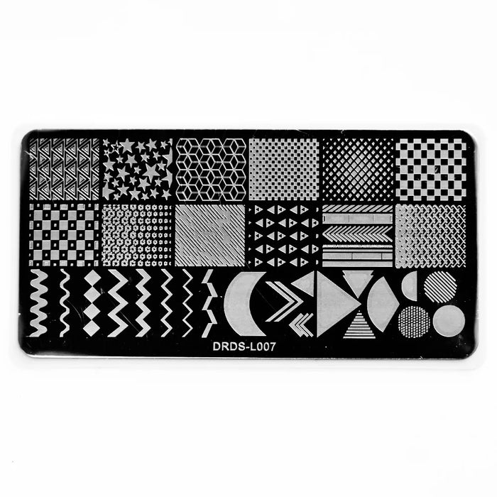 1Pc Nail Art Stamp Plate linea geometrica stampa fai da te piastra immagine 6*12CM piastra per timbratura unghie Stencil in lamiera di acciaio inossidabile JR-030