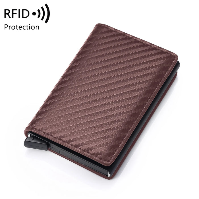 Spazzola antifurto porta carte di credito ultrasottile porta carte in lega di alluminio portafoglio multi-slot da uomo in metallo.-zmt