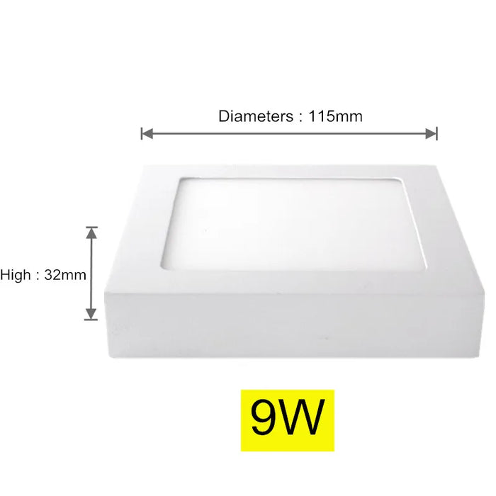 Plafoniera quadrata a LED di superficie 9W 15W 25W Luce di pannello a LED Down Light con driver AC85-265V AC110V/220V Luce per interni a LED