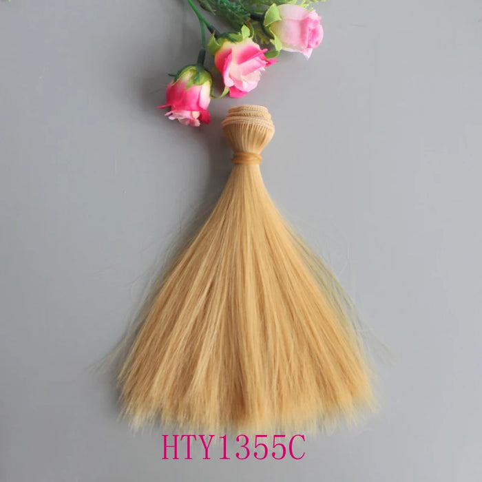 1 pz Capelli della bambola 15 cm 25 cm Rosa Giallo Viola Verde Blu Colore Parrucche per bambole diritte per accessori fai da te fatti a mano russi