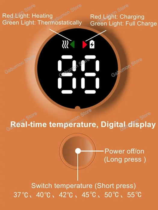 Scaldabiberon ricaricabile Regolazione della temperatura a 6 livelli con display della temperatura Accessori per l'alimentazione del manicotto scaldabiberon