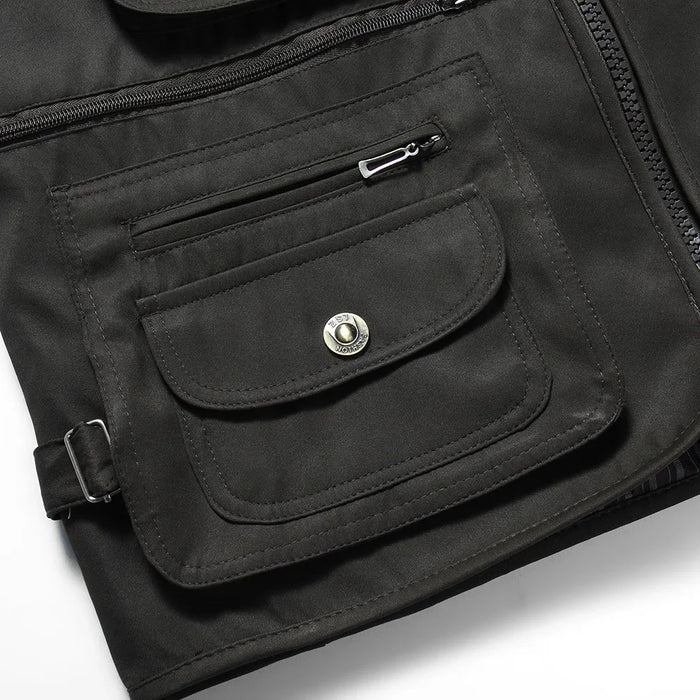 Gilet casual da moto da uomo di grandi dimensioni XL-4XL Gilet da uomo multitasche tattico moda Gilet da uomo di alta qualità