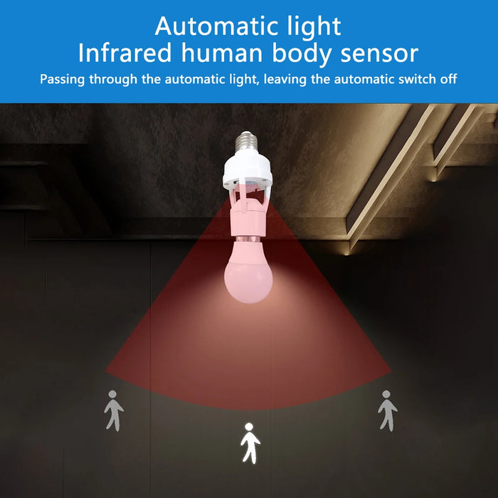 PIR Human Induction Motion Sensor LED Night Lamp Socket Base E27 portalampada AC 100-240V sensore di presenza umana testa della luce