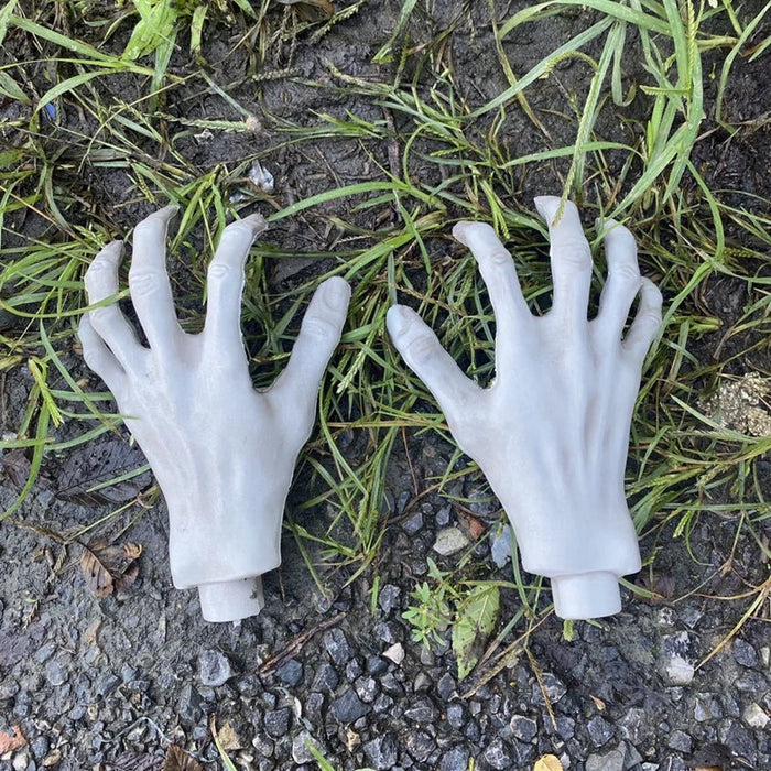 2 pz Halloween scheletro mani spaventoso dimensioni realistiche mano osso teschio festa di Halloween decorazione della casa casa stregata puntelli Horror