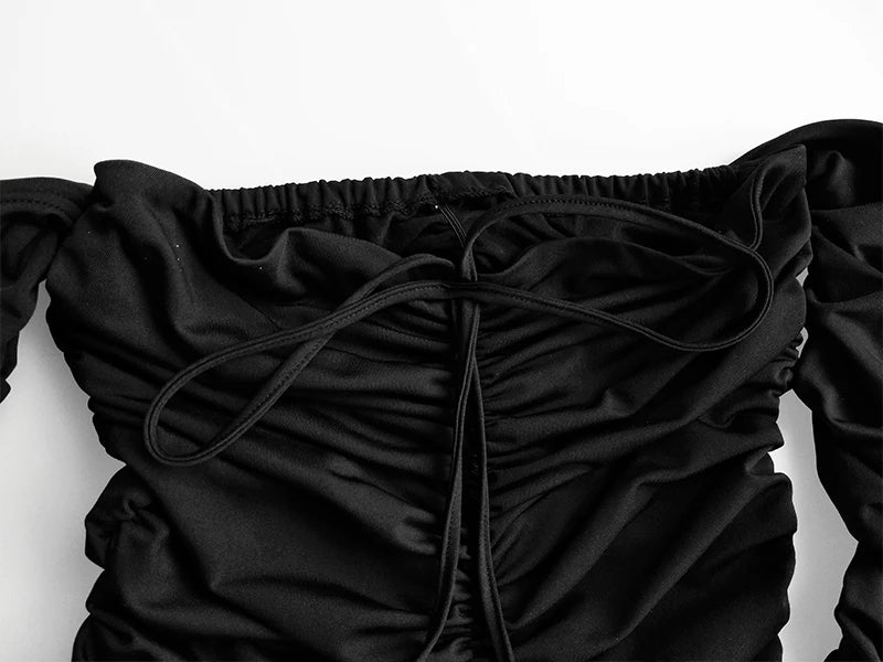 Articat Donne Autunno Inverno Vestito Dalla Fasciatura Delle Donne 2022 Sexy Off Spalla Manica Lunga Sottile Elastico Aderente Abiti Da Festa Abiti