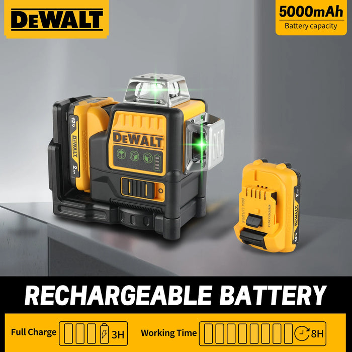 Nuovo nel 2025! DEWALT DW089LG Livello laser con batteria al litio 12V, 360 °   Linee verdi orizzontali e verticali, copertura 3 lati