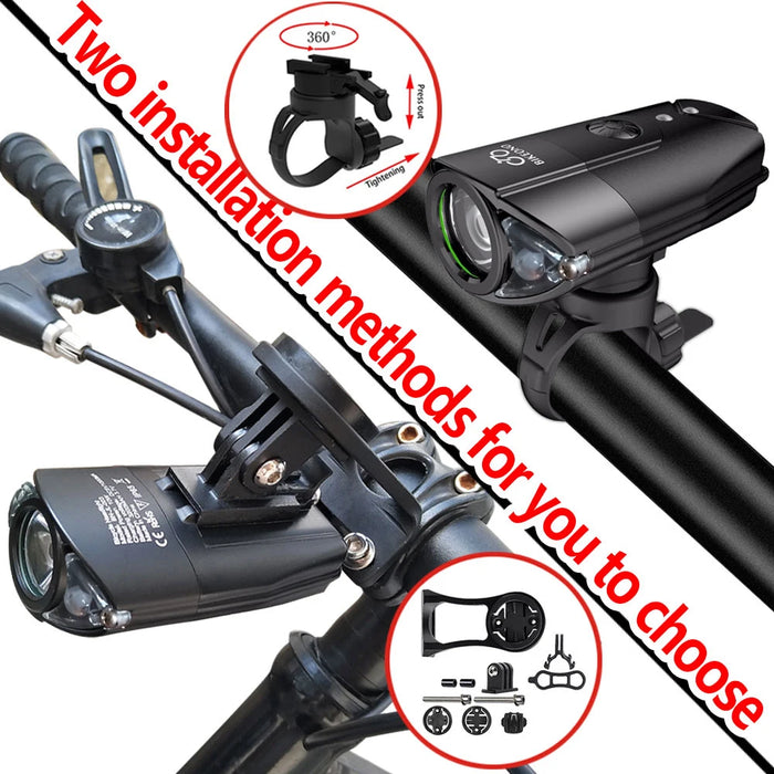 BIKEONO Luce per bicicletta Accessori per bici Faro Fanale posteriore a LED Torcia ricaricabile USB Lanterna da ciclismo MTB per lampada da bicicletta