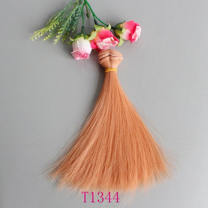 1 pz Capelli della bambola 15 cm 25 cm Rosa Giallo Viola Verde Blu Colore Parrucche per bambole diritte per accessori fai da te fatti a mano russi