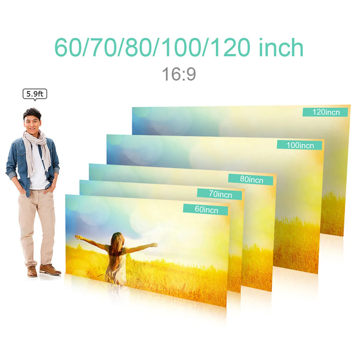 Schermo del proiettore portatile tenda semplice Anti-luce 60/70/80/100/120 pollici schermi di proiezione per proiettore per ufficio all'aperto di casa