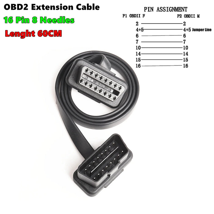 OBD2 16Pin Maschio Connettore Per ELM327 Adattatore di Estensione Cavo OBD OBDII EOBD ODB2 16 Pin OBD 2 Adattatore di Apertura Cavo Femmina