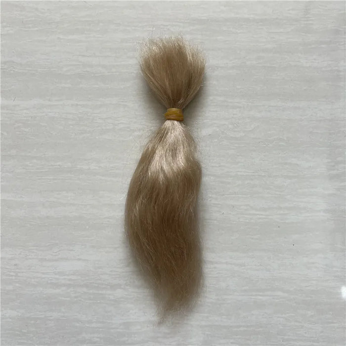 Capelli per bambola rinata in mohair puro al 100% con colore marrone scuro/oro adatti per parrucca per bambola rinata fai-da-te facile da lavare e radicare
