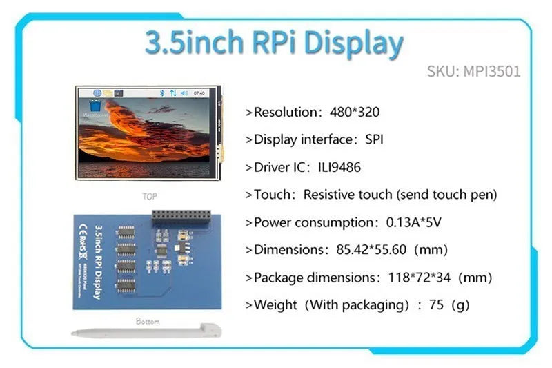 Raspberry Pi 3B + 4 B 3.2/3.5/5/7/10.1 Pollici Touch Hdmi Display Lcd modulo Raspberry Pi 2/3 B +/4 Dello Schermo