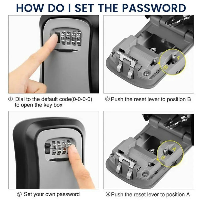 Serratura a chiave per montaggio a parete serratura di sicurezza con codice Password a 4 cifre nessuna chiave per l'organizzatore della scatola di immagazzinaggio segreta sicura della chiave dell'ufficio domestico