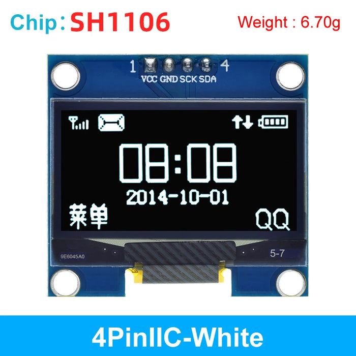 Modulo OLED da 1,3 pollici Colore bianco 128X64 Modulo display LED LCD OLED 1.3 IIC I2C SPI Comunicare per kit fai da te arduino