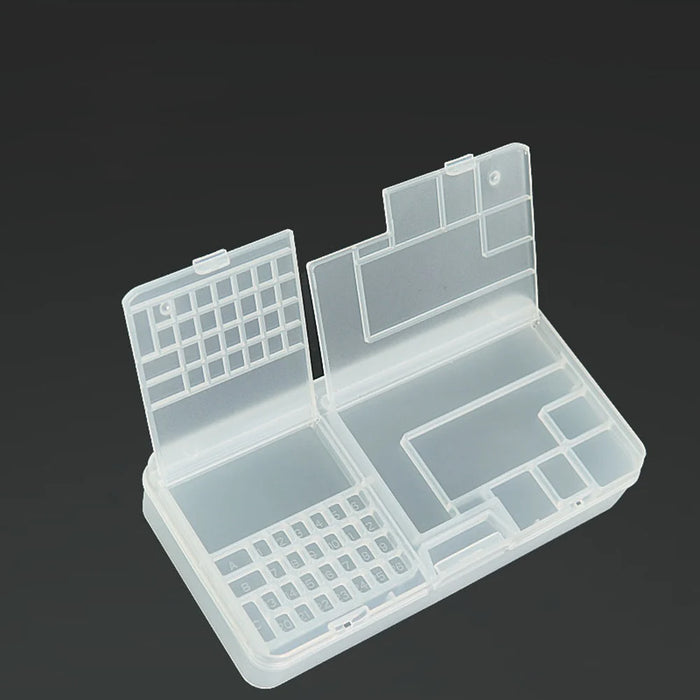 1 pz rettangolo trasparente scatola di immagazzinaggio in plastica porta viti custodia organizzatore contenitore gioielli custodia per attrezzature per nail art