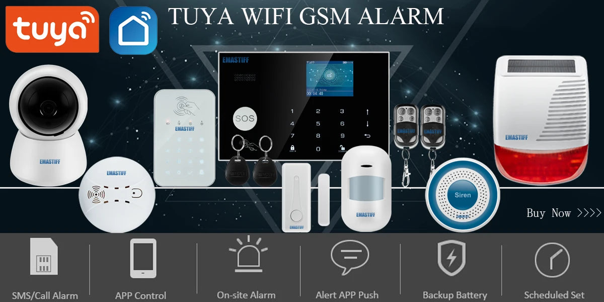 accessori di sicurezza completi per la sicurezza domestica della famiglia Sistema di allarme GSM WIFI PSTN NUOVA sirena wireless Sensore di gas di fumo antincendio