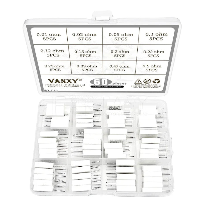 10pcs BPR56 5W 0.001 0.1 0.15 0.22 0.25 0.33 0.5 ohm Non-induttiva Resistenza di Cemento Ceramico 0.1R 0.15R 0.22R 0.25R 0.33R 0.5R