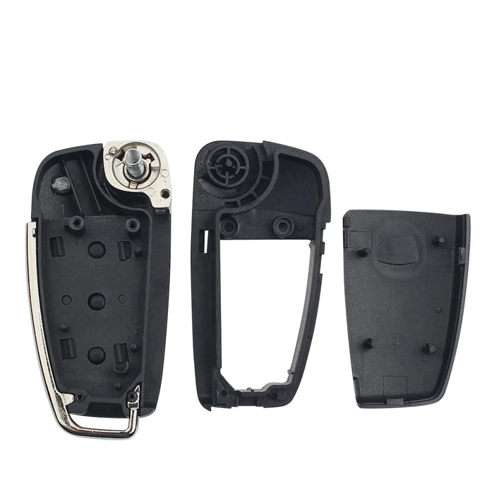 KEYYOU Custodia pieghevole di ricambio per chiave a distanza per auto, custodia a 3 pulsanti per AUDI senza lama