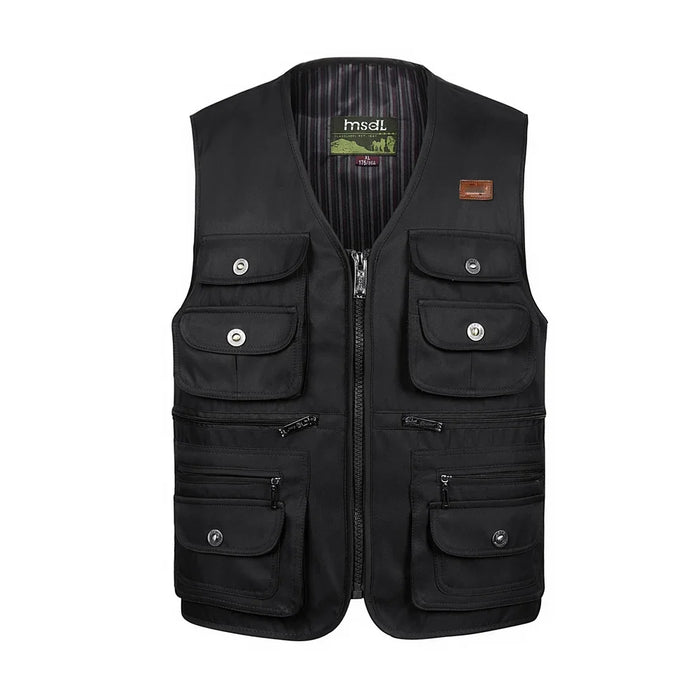 Gilet casual da moto da uomo di grandi dimensioni XL-4XL Gilet da uomo multitasche tattico moda Gilet da uomo di alta qualità